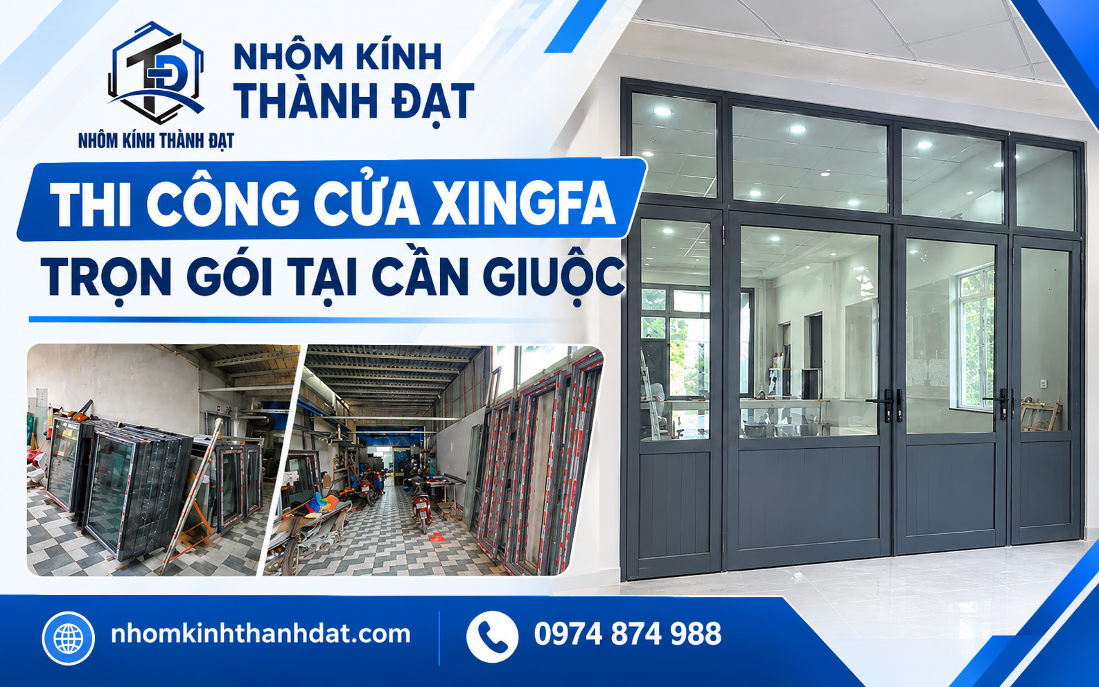 Thi công cửa Xingfa trọn gói tại Cần Giuộc